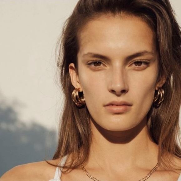 New Gold Three-Layer Round Drop Earrings, beautiful Earrings, cute Earrings - Picture 6 of 7